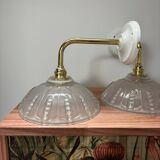 Pair of Art Deco glass gold wall sconces