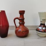 Vintage Scheurich vases, red