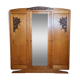 art deco period wardrobe in blond oak circa 1940