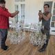 Large butterfly chandelier in glass and gilded metal - Louis XV style