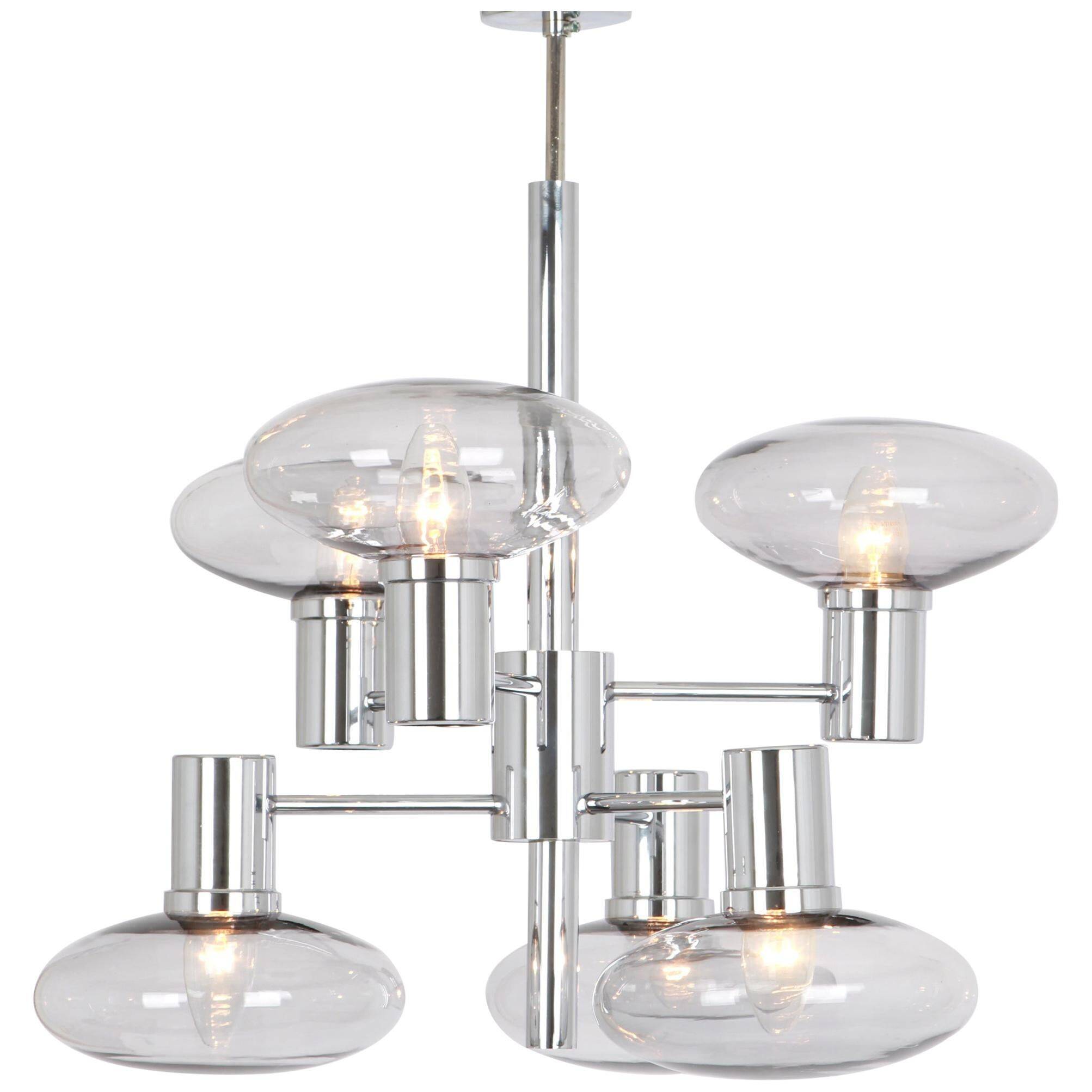 Lustre Sputnik Chrome by Doria, Germany, 1960s