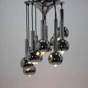 Magnifique pendentif en chrome en cascade, années 1970