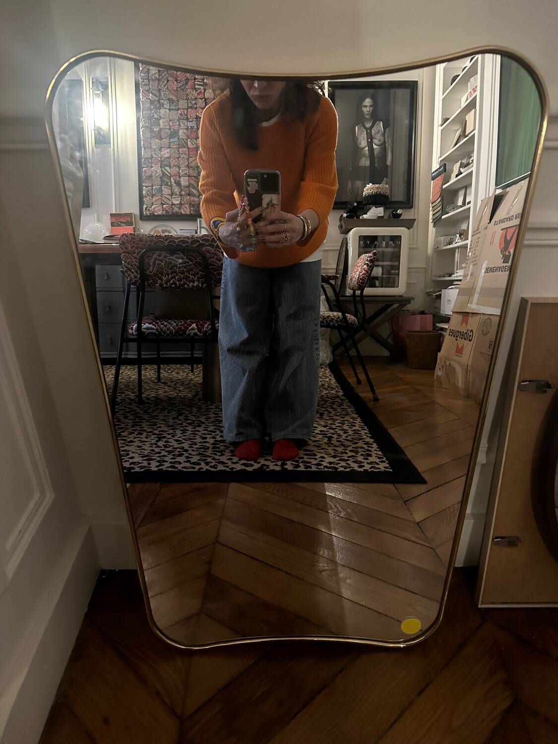 Gio Ponti Mirror 54 x 80 cm Polished Brass Gubi edition