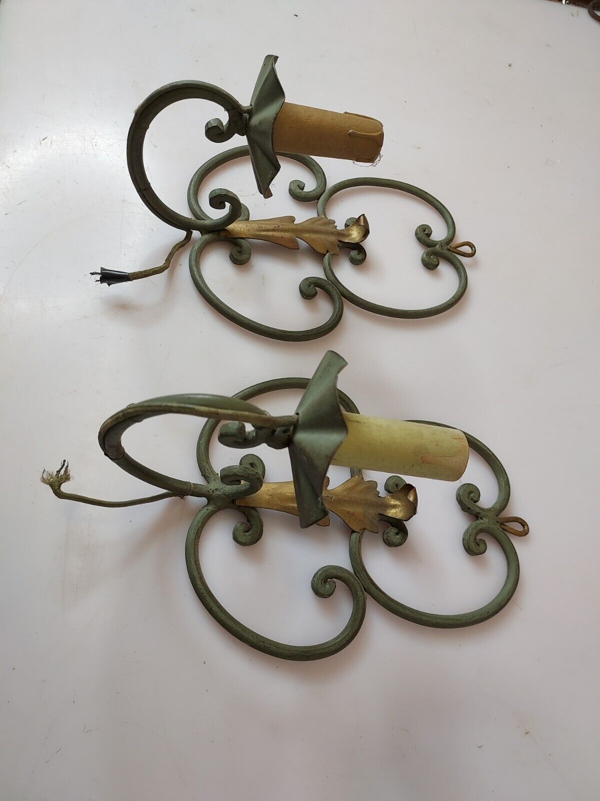 Pair of wrought iron sconces
