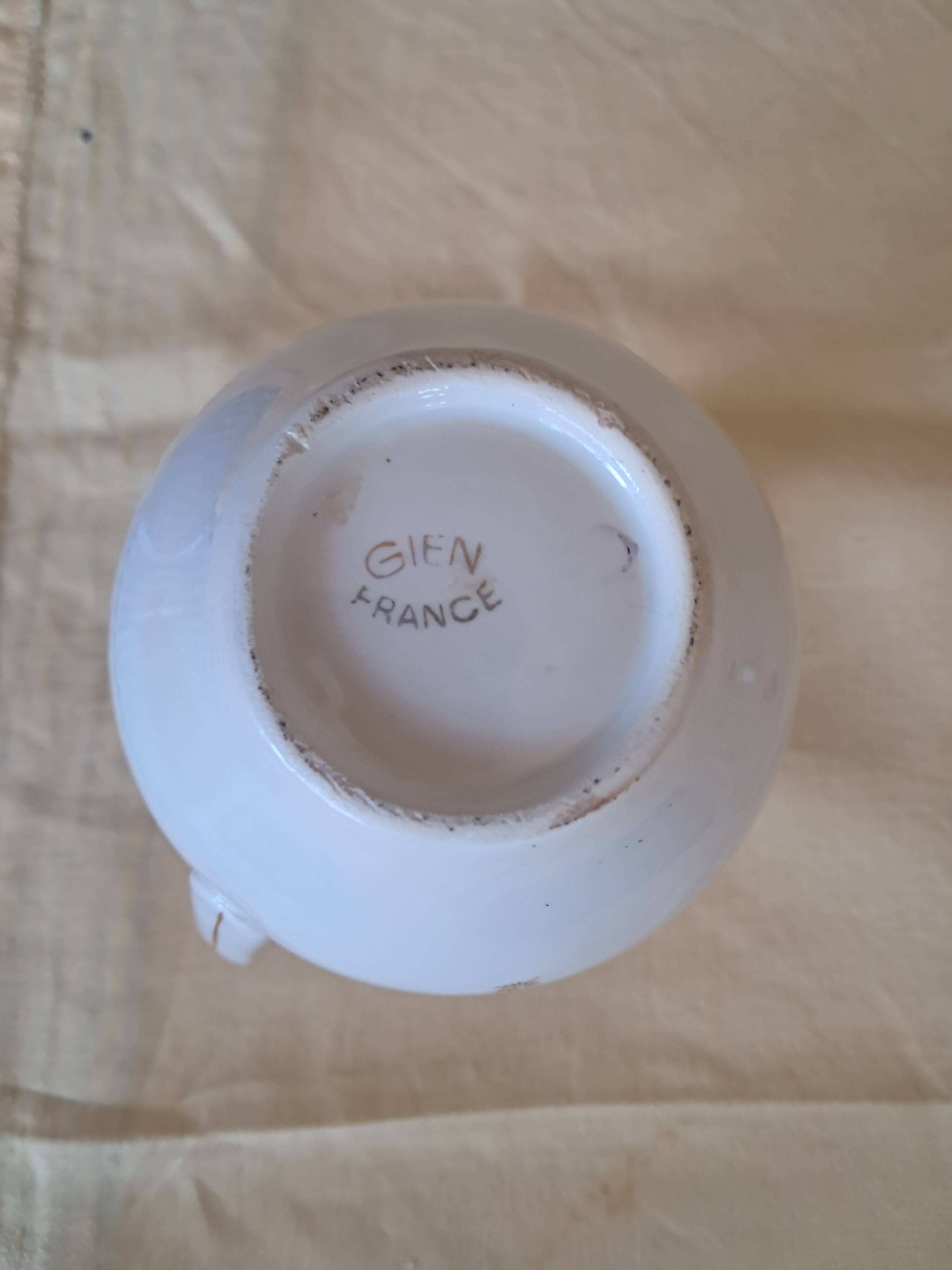 Vintage ceramic milk jug from Gien