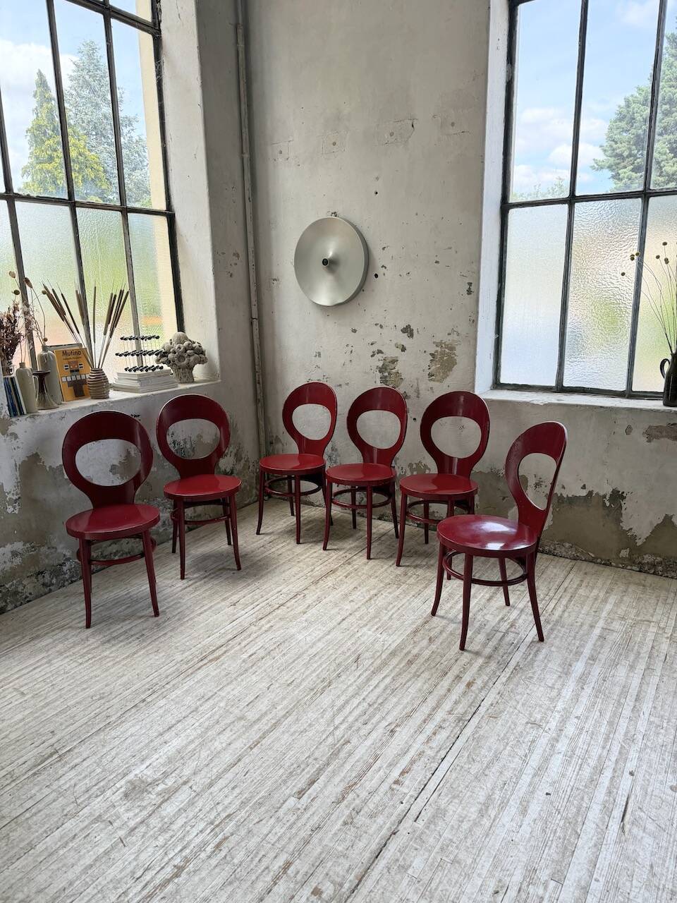 Set of 6 Baumann bistro chairs, Mouette model