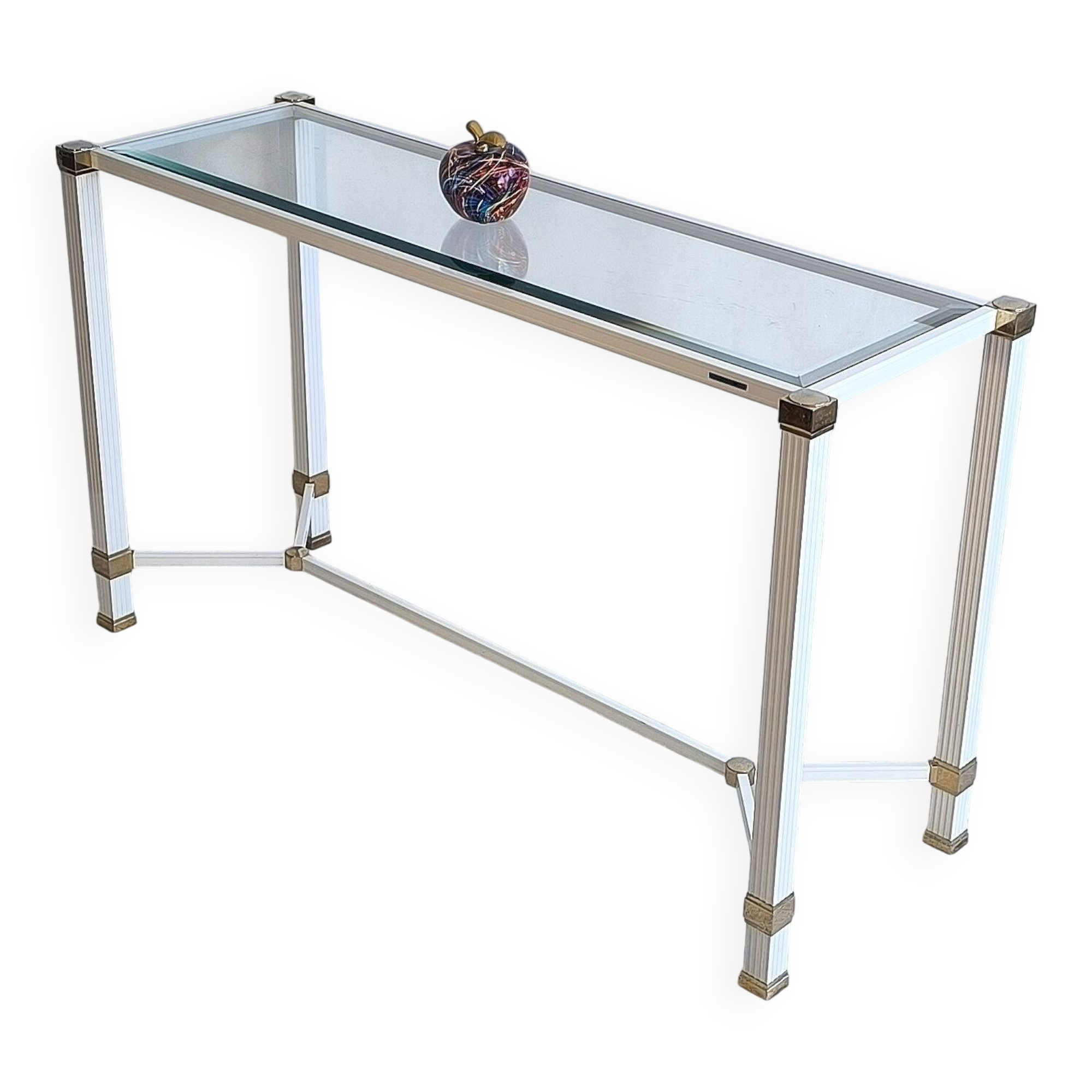 Iconique console à entretoise signée Pierre Vandel Paris