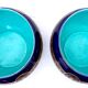Pair of pot covers - signed and numbered sarreguemines - dark cobalt blue - xixth