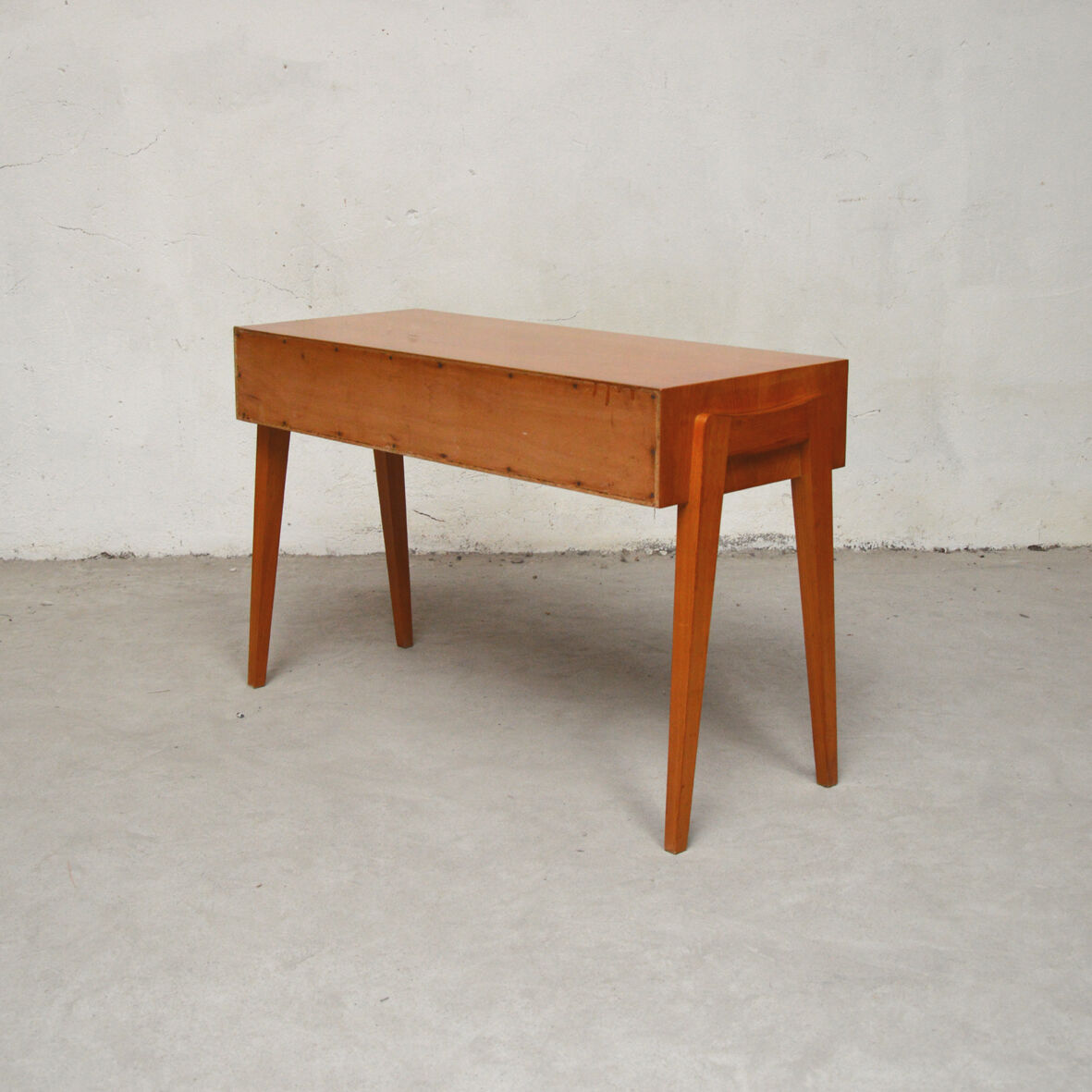 3-drawer console with compass feet, 1960