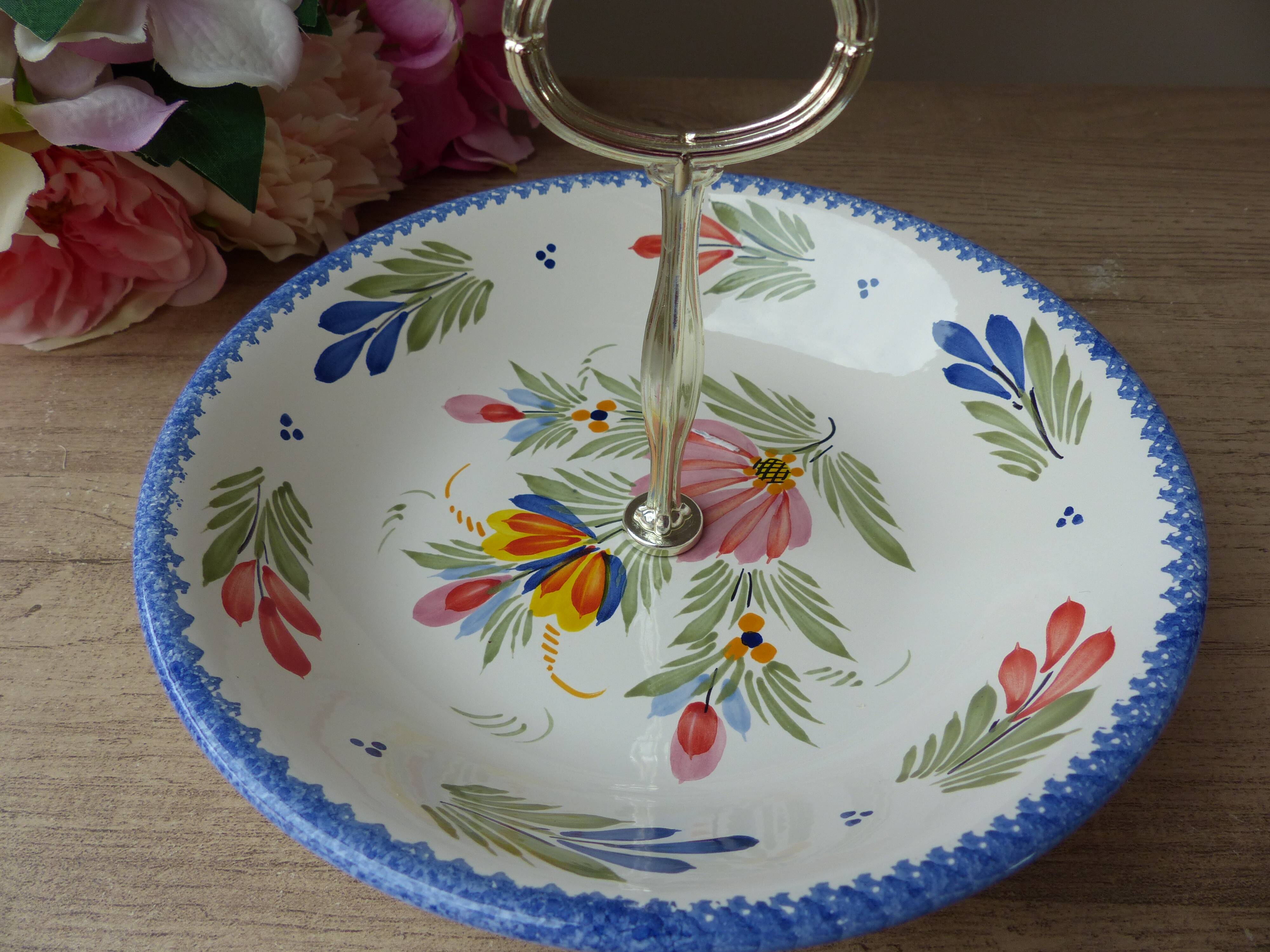 Former Quimper Earthenware Servant Floral Decor