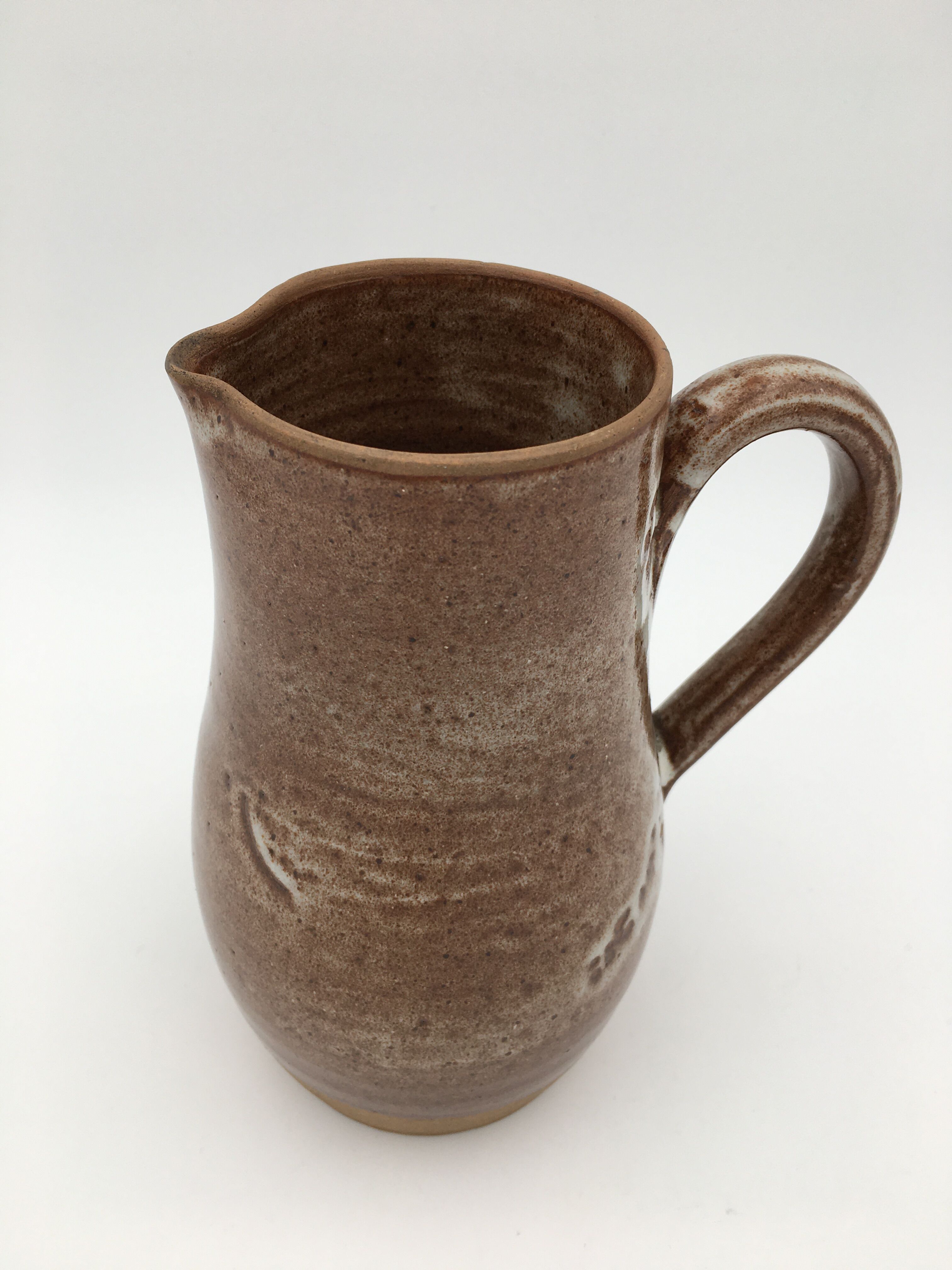 Enameled stoneware pitcher signed Roger Jacques, Stoneware from Puisaye, Nièvre - 1960s