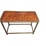 Mid-Century Hollywood Regency Coffee Table with Removable Bakelite Tray and Brass Frame, France, 196