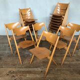 Series of stackable chairs Hiller sleek design Scandinavian look