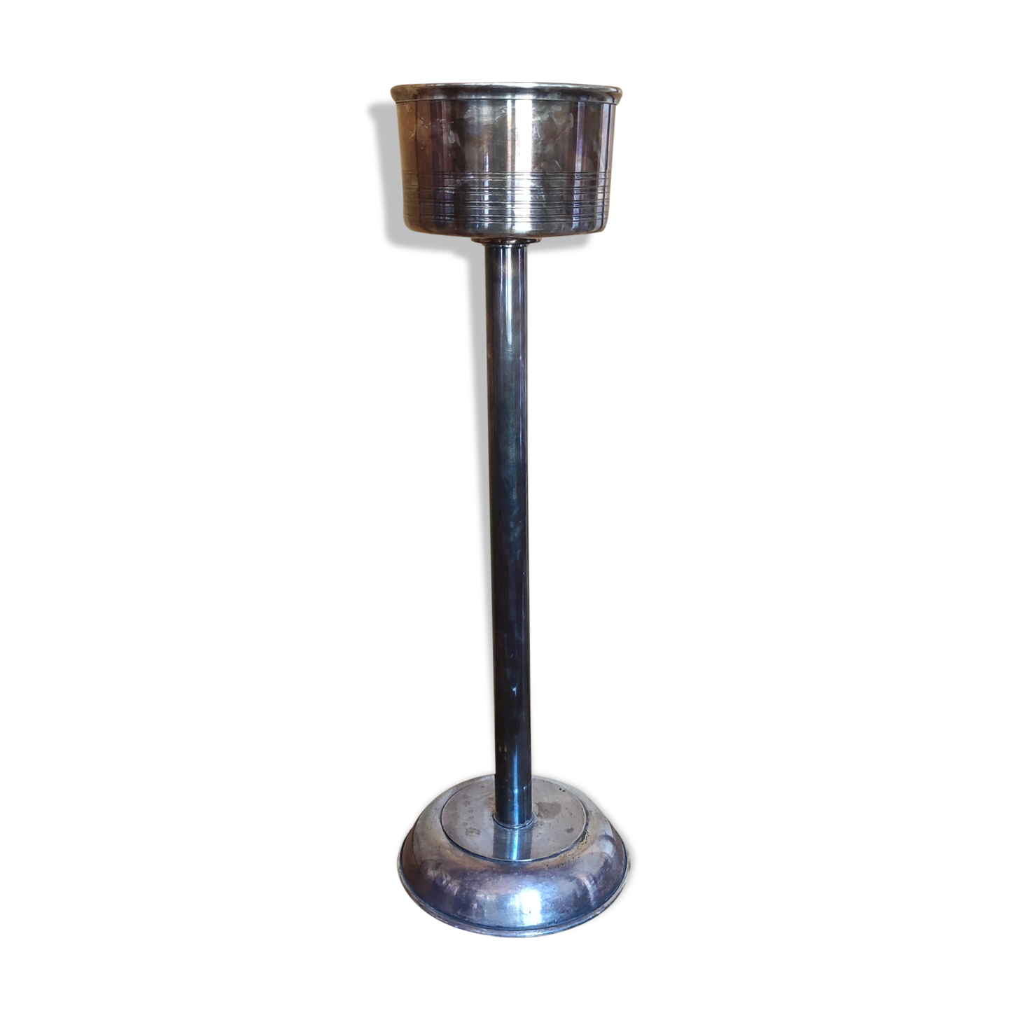 Old silver metal champagne bucket