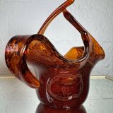 Amber blown glass empty pocket from the 60s