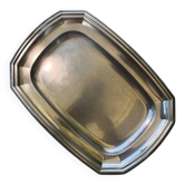 Vintage octagonal stainless steel tray 18/8, Art Deco style, 1950-70s.