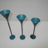 Set of three scandinavian candlesticks