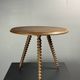 Midcentury wood turned barley twist side table with cork screw legs 1950s