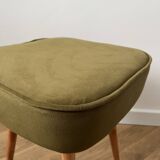 Vintage Velvet Footstool in Green