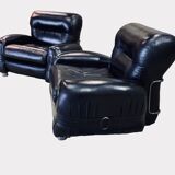 3 Room Living Room, Italy 1970/80 Black “adriano Piazessi”