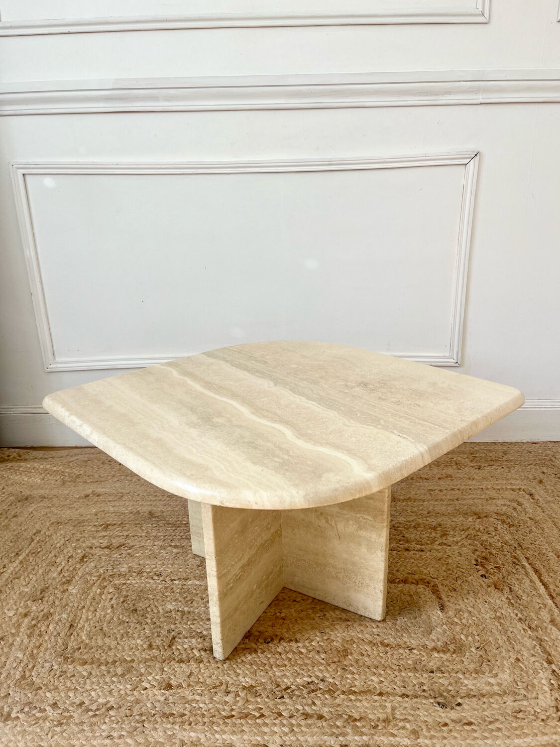 Travertine coffee table
