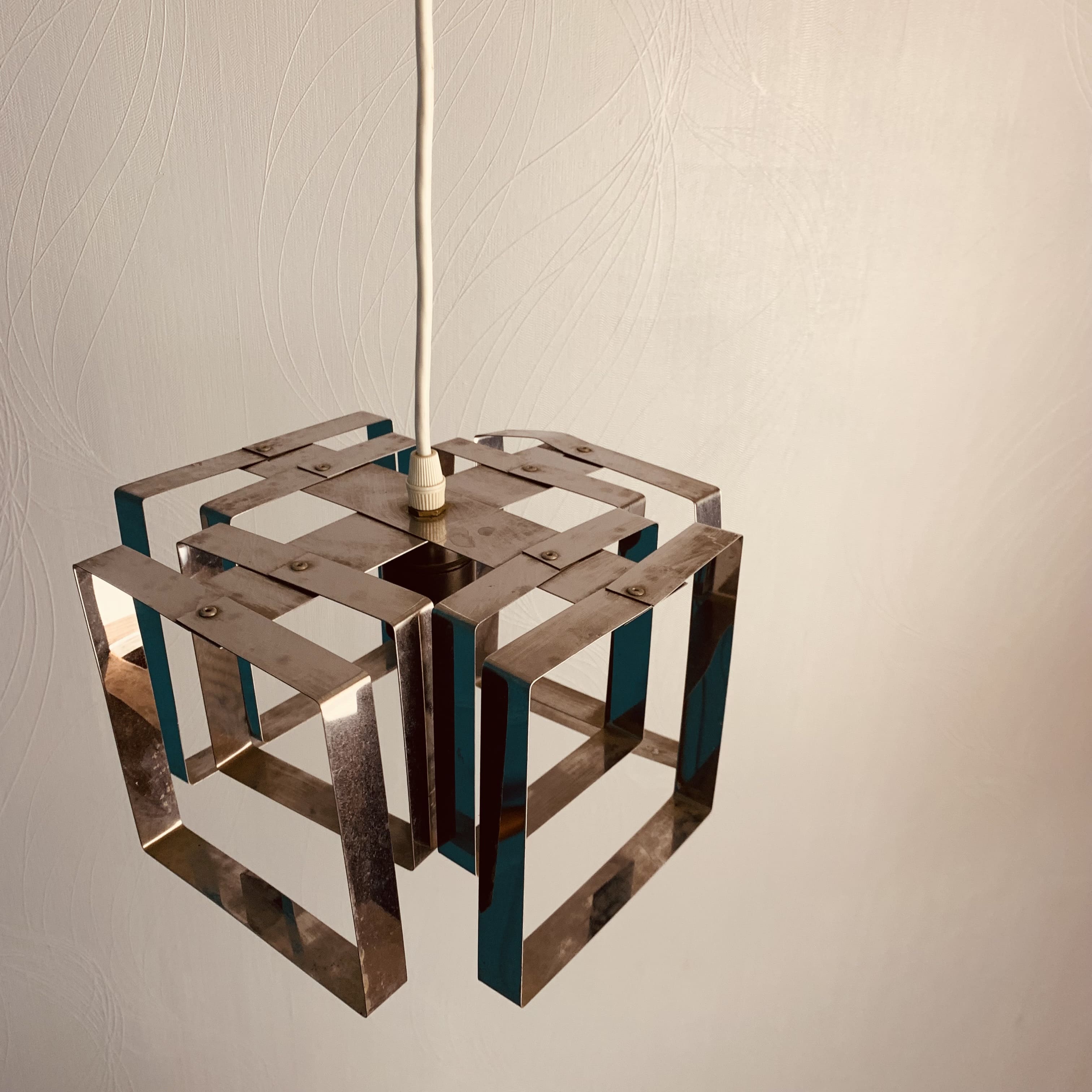 Chandelier chrome geometric shape