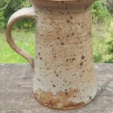 Cruche à couvercle grès pyrité France 1970