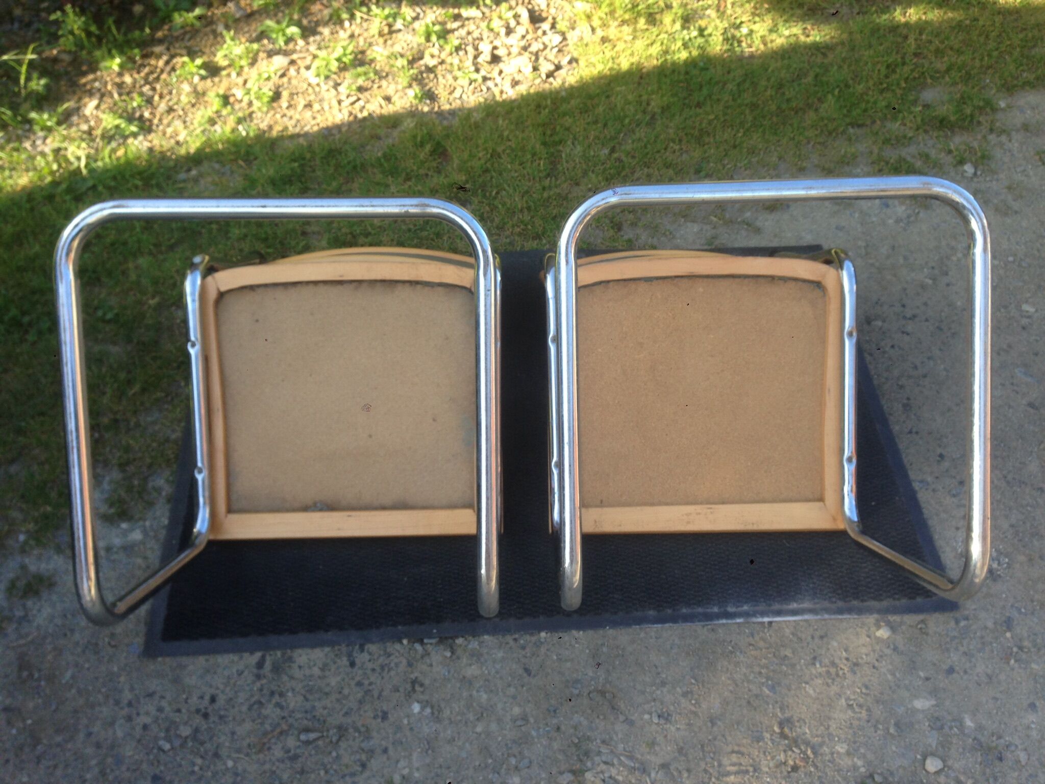 Pair of chairs B 32 Cesca Skaï blue by Marcel Breuer vintage 1960