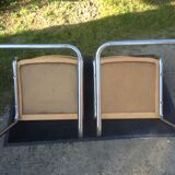 Pair of chairs B 32 Cesca Skaï blue by Marcel Breuer vintage 1960