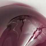 Glass vase signed Purple Timo Sarpaneva Pullo Bird Bottle, Iittala, Finland.