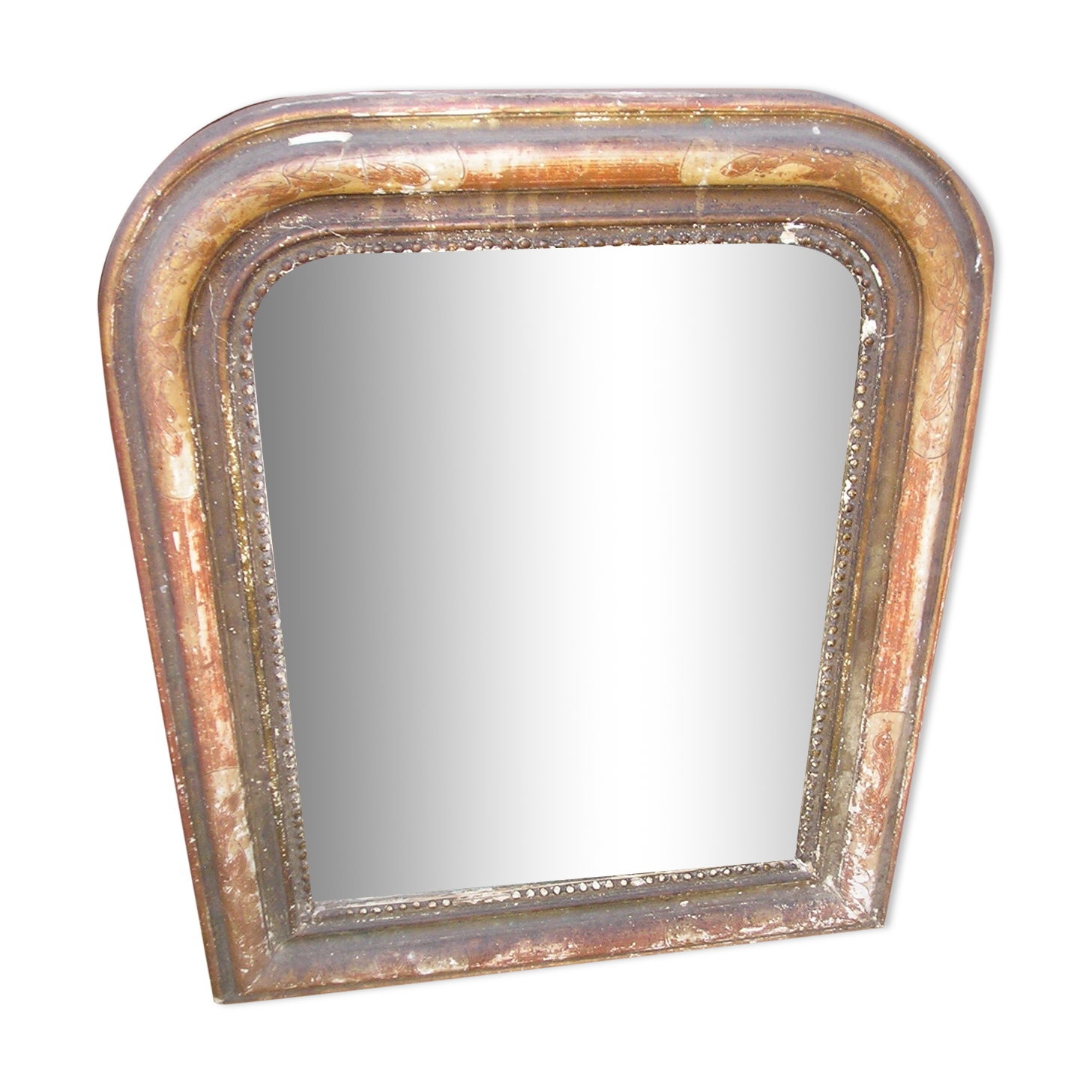 Old wall mirror in wood and stucco 43x53cm