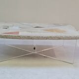 Travertine coffee table