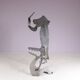 1990s abstract metal sculpture named: mensch mit mensch Guido Hafner German