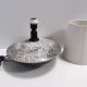 Postmodern Handmade Grey Raku Ceramic Table Lamp, Signed, Italy
