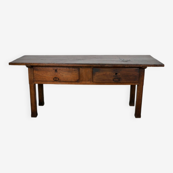 Table d'Appoint / Console Antique de Ferme Rustique Espagnole en Châtaignier, 18ème Siècle