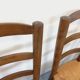 Set of 4 vintage brutalist chairs in wood and straw from the 1960s.