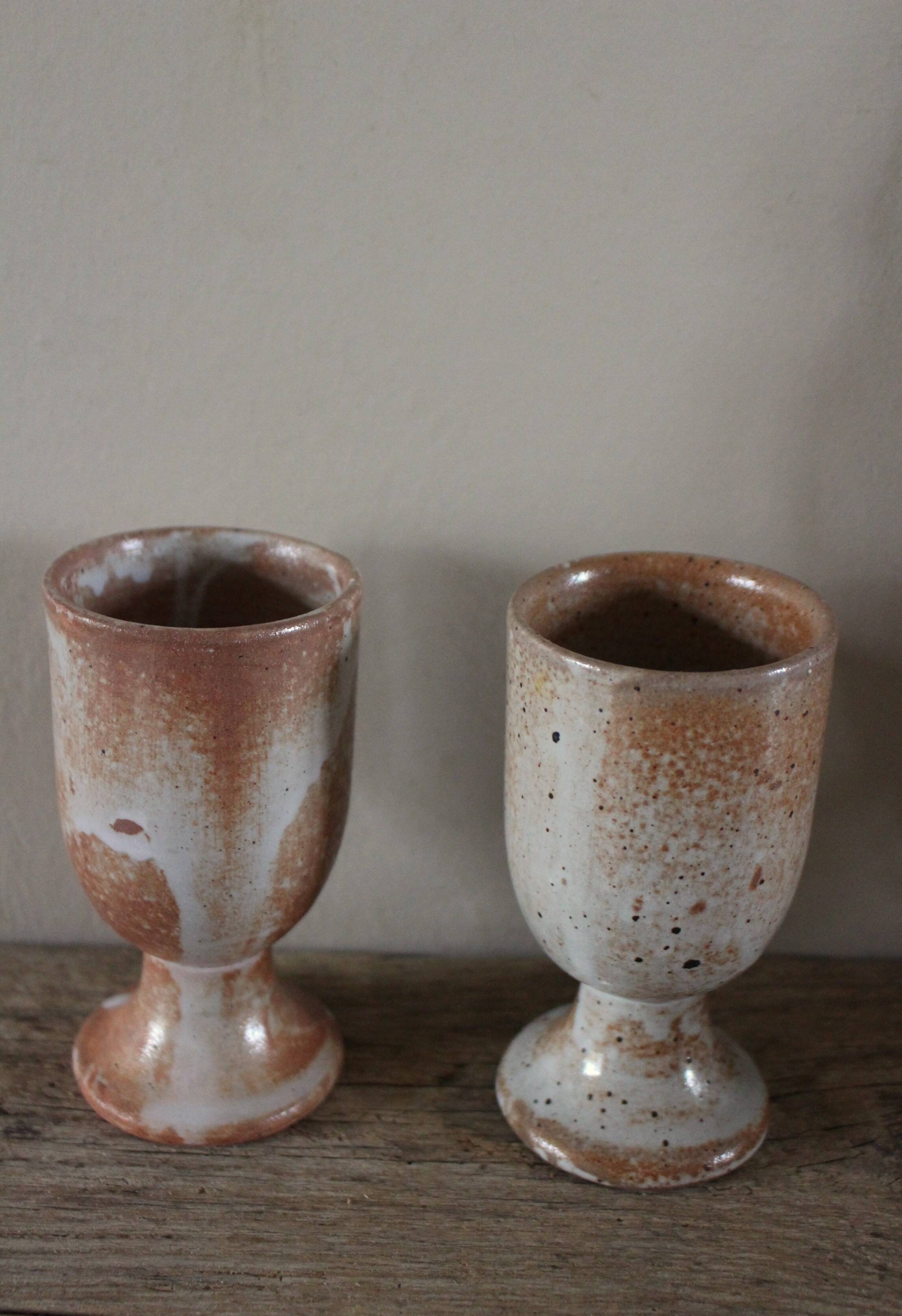 Lot 2 mazagrans grès vintage marbré