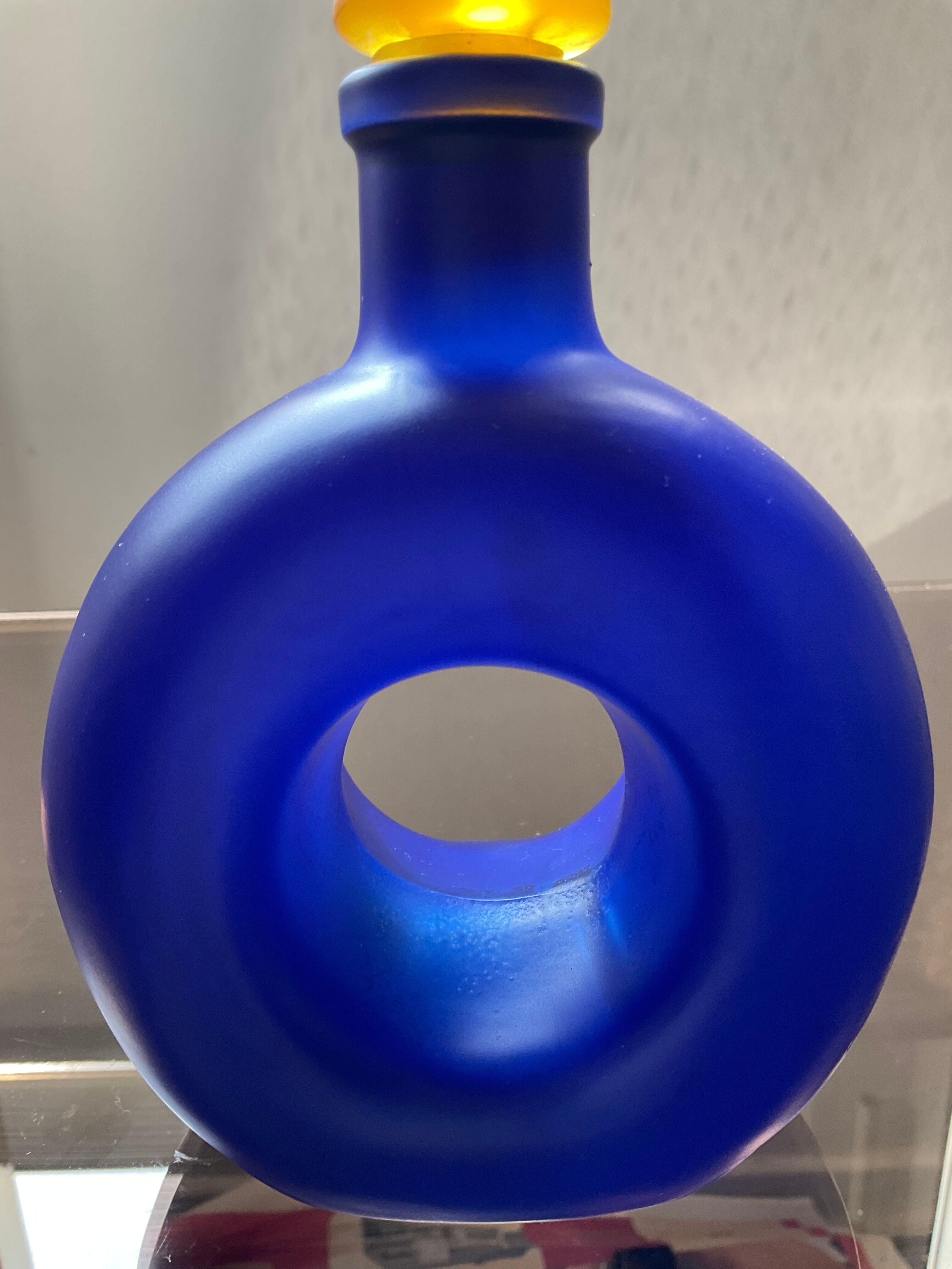Vintage blue glass decanter