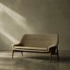 Mid-Century Scandinavian Modern 2Seater Brown Fabric Grace Sofa  from Ikea