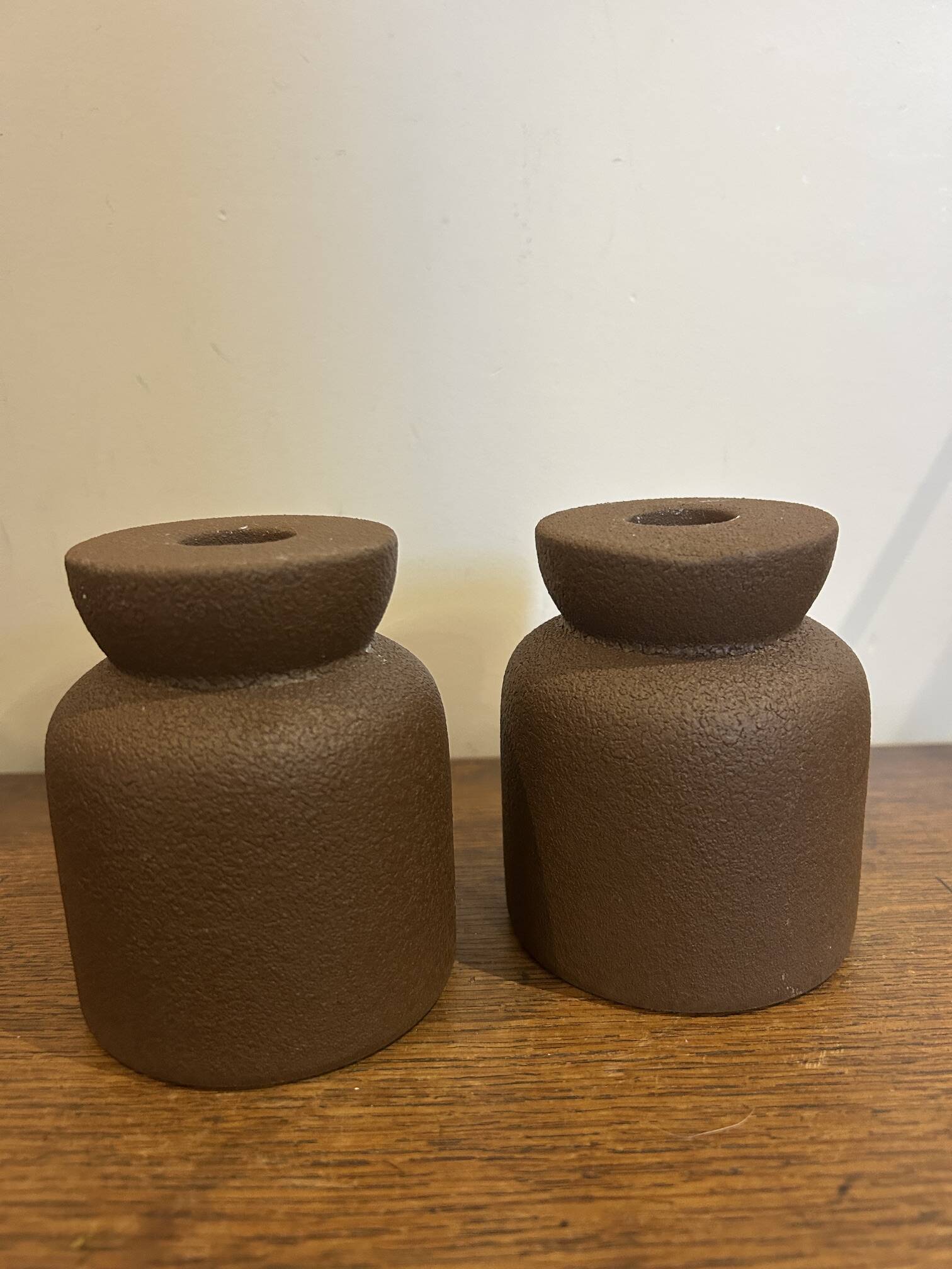 vintage brutalist candlestick holders