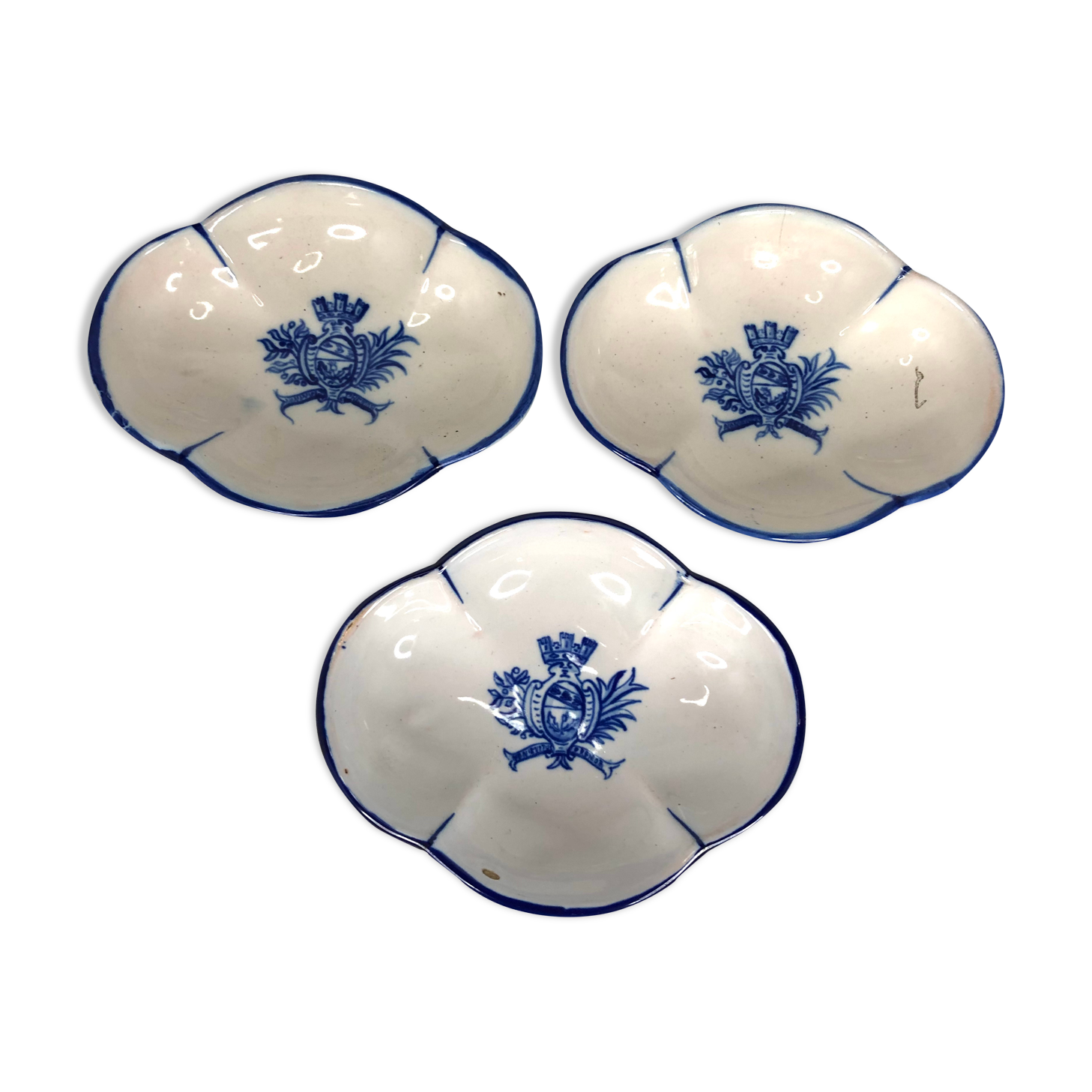 Set of 3 cups by Galle Nancy Saint Clément
