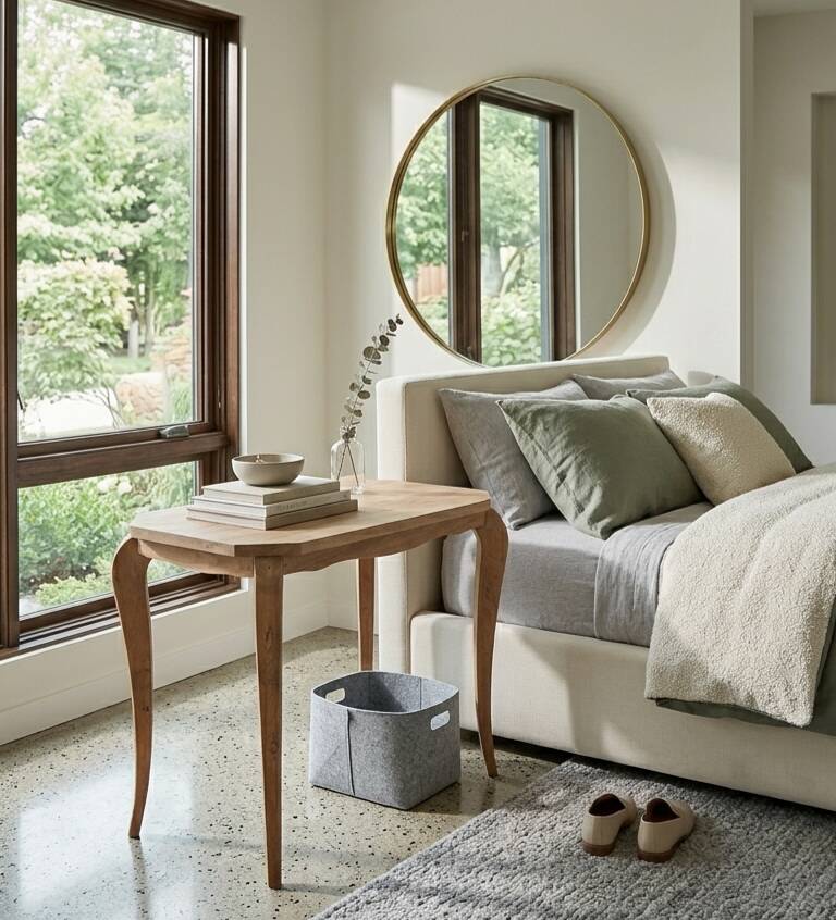 Sculptural side table in solid wood - Reinterpreted Louis XV style