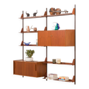 Mid century teak wall unit by Dieter Reinhold for WK Möbel, Germany, 1960s