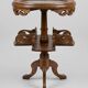 A Side Table / Stand in Walnut - Red Marble - Rotating Top