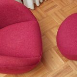 Edito swivel armchair and Edito pouf Rochebobois