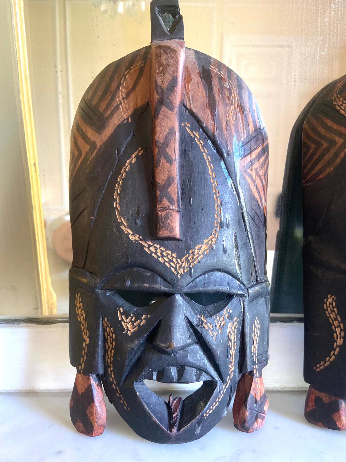 Pair of African wooden masks