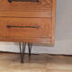 Bureau vintage en chêne sur pieds épingle 1950