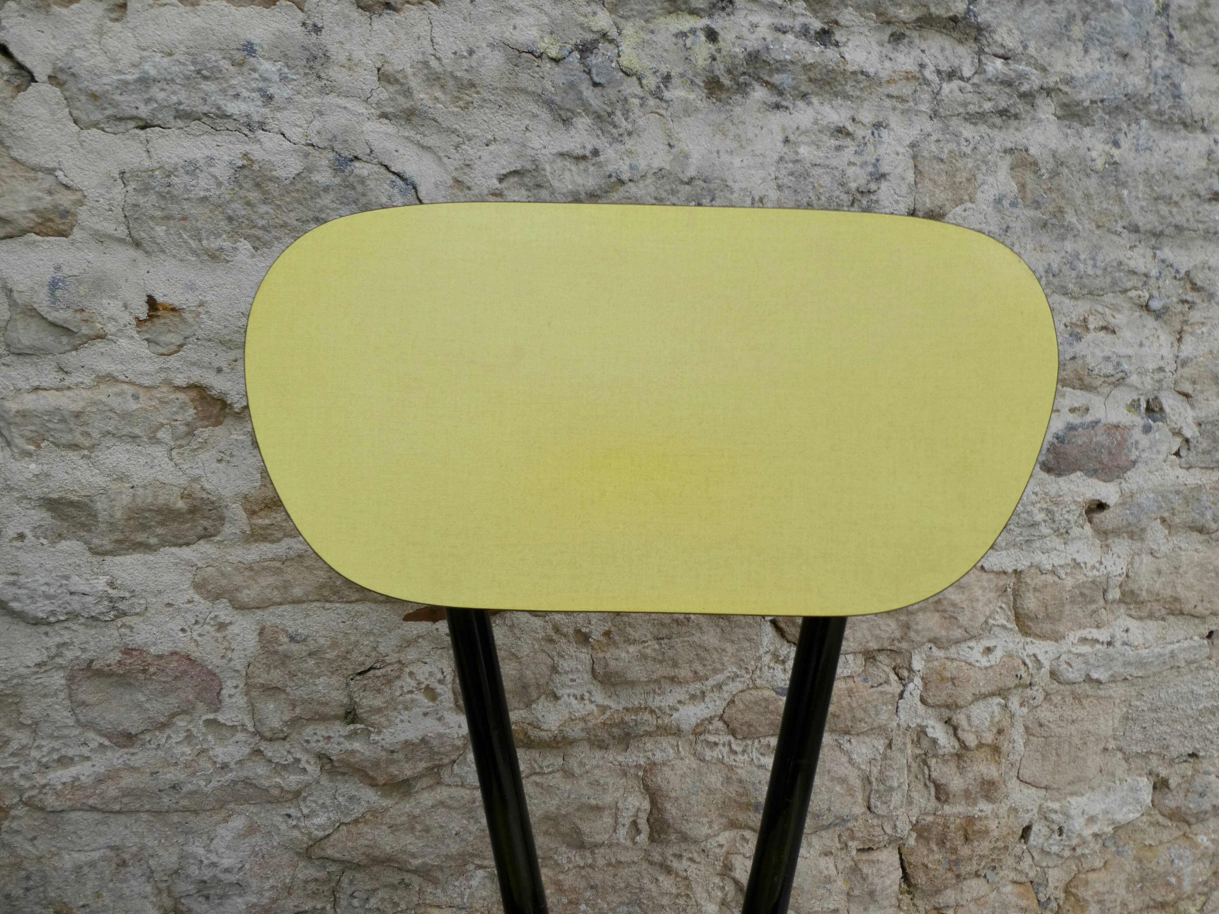 Pair of formica chairs with black tapered legs, 60s