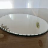 Old oval mirror, beveled, art deco, to put down, 40s 50s