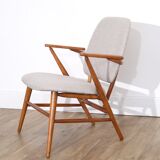 Fauteuil vintage scandinave en bois 1950